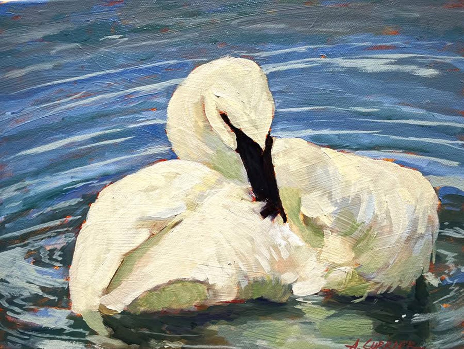 Preening by Alfred Currier by Alfred Currier