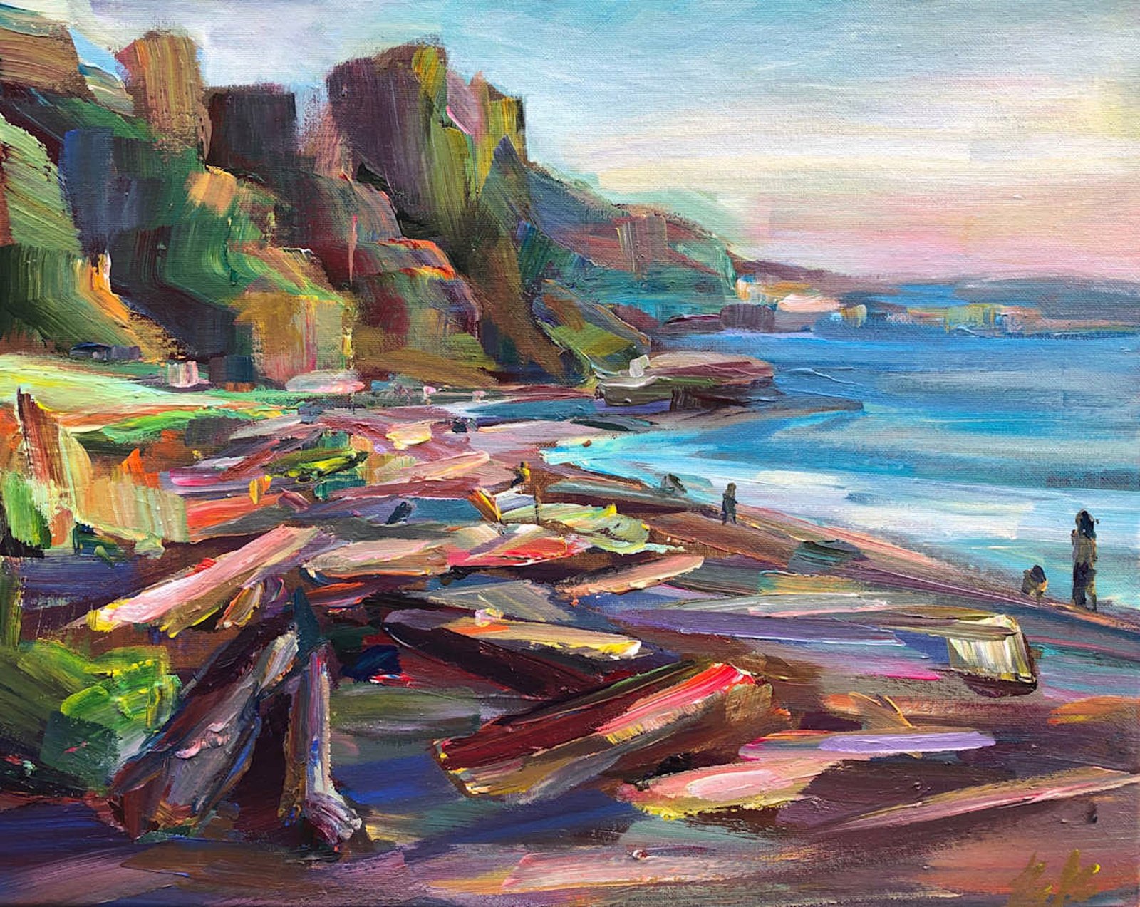 Marina Beach Park (Plein Air) by Brooke Borcherding by Brooke Borcherding