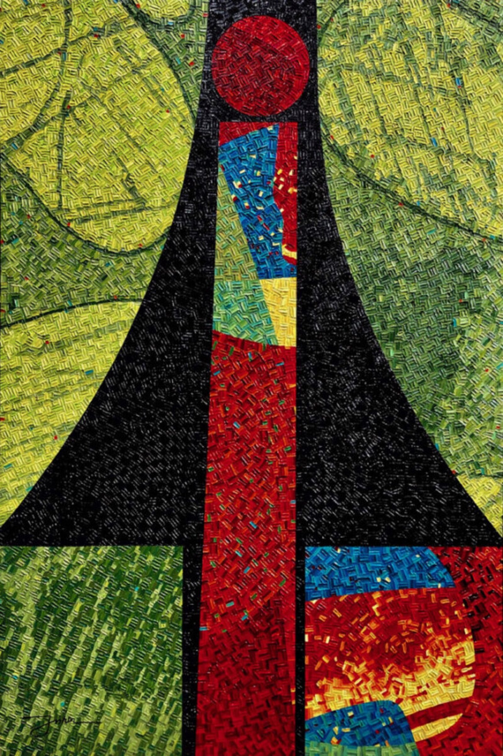 Angel of Strength — Brian Fisher — Mixed Media - Acrylic Paint with Textured Mosaic Pattern