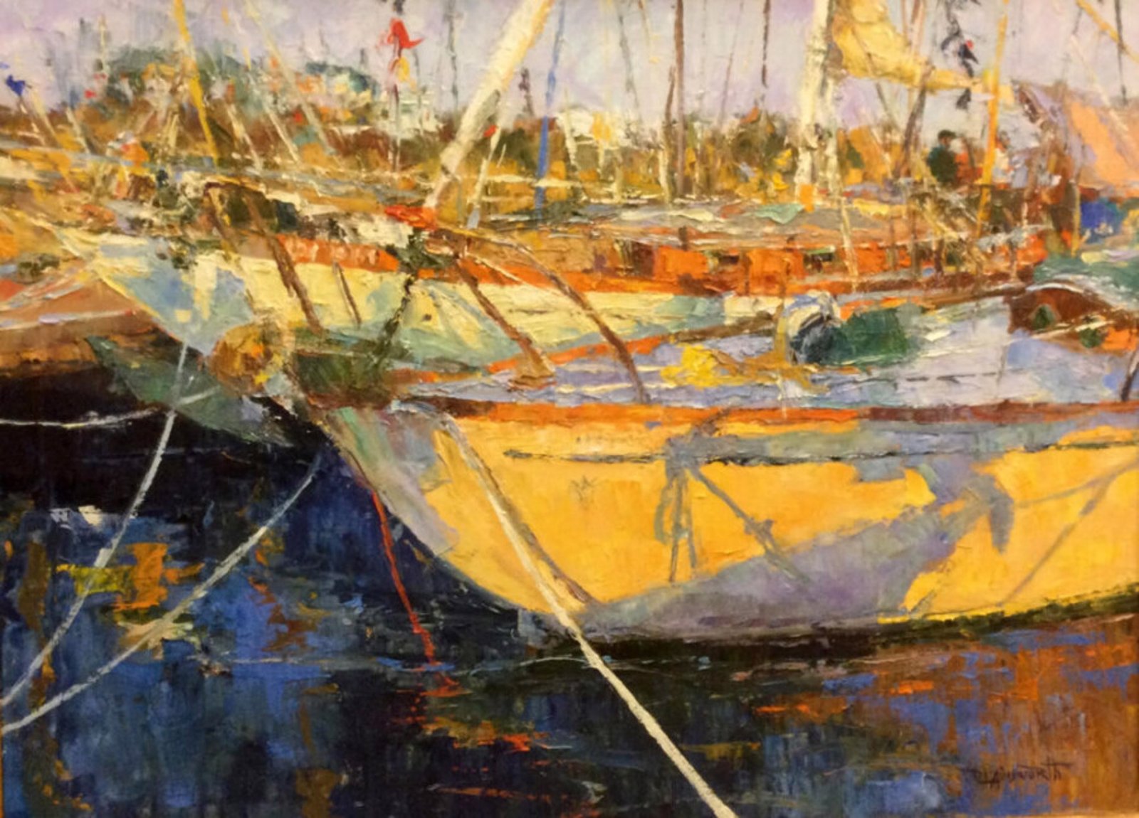 Wooden Boat Shadows by Diane Ainsworth by Diane Ainsworth