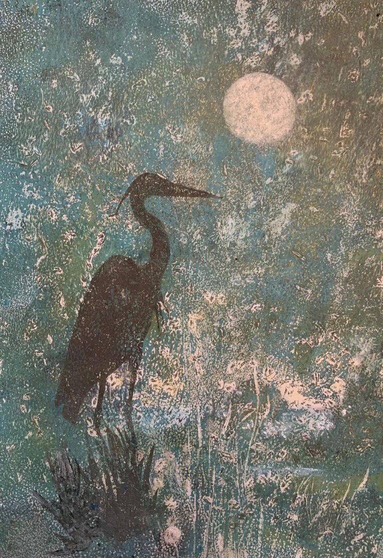 Heron Looking by Pamela Wachtler