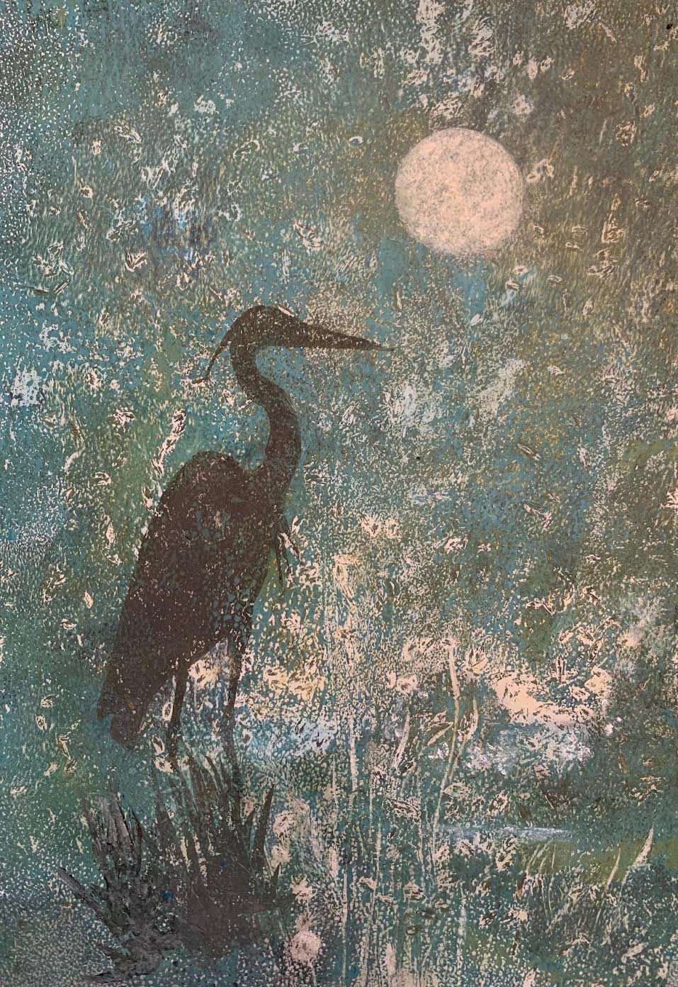 Heron Looking by Pamela Wachtler by Pamela Wachtler