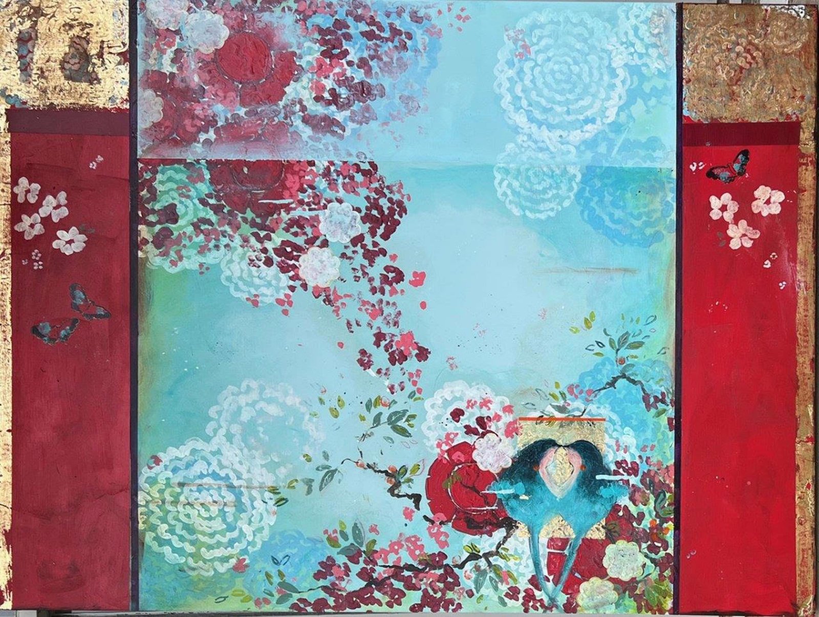 Afternoon In The Garden — Kathe Fraga — Mixed Media on Canvas