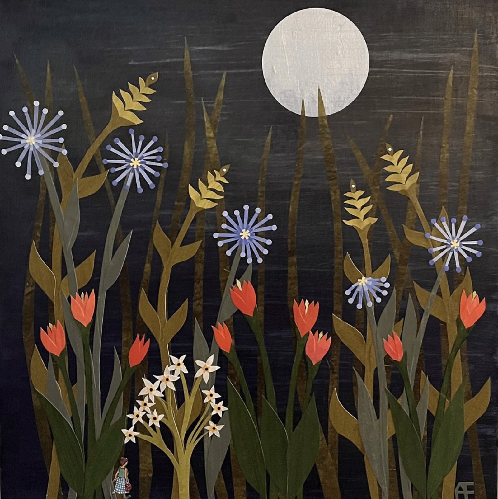 Walking By Moonlight by  Amy Ferron by Amy Ferron