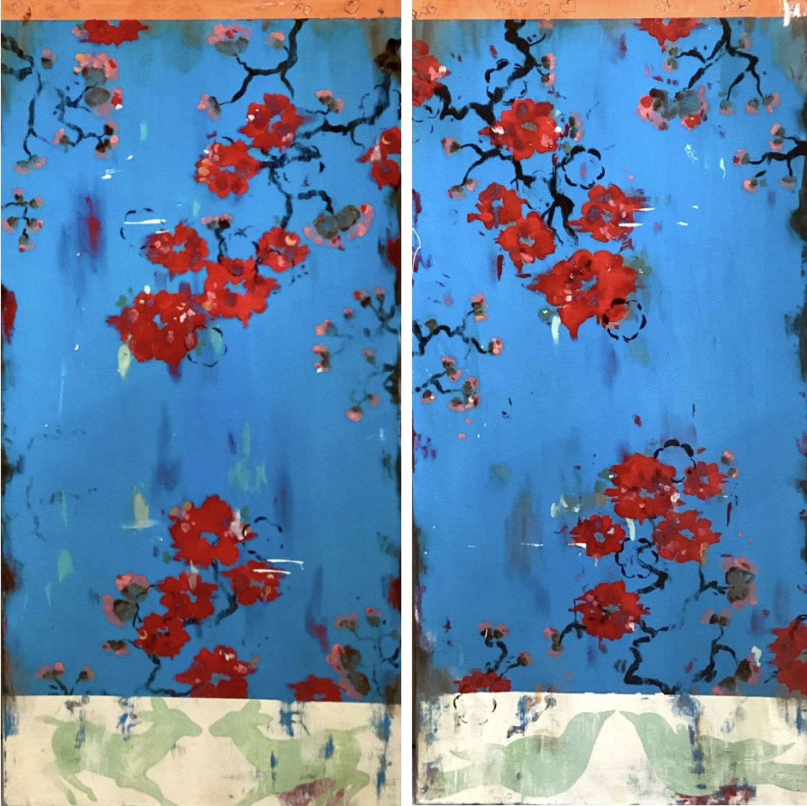 In The Garden At Midnight The Candles Flicker And Glow I & II by Kathe Fraga by Kathe Fraga