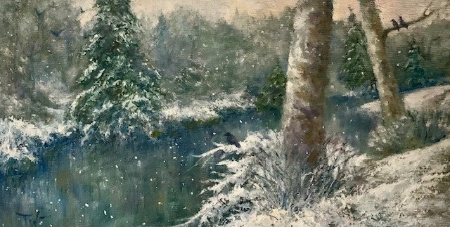 Snowy Day At The Bird Marsh (Bloedel) by Pamela Wachtler by Pamela Wachtler
